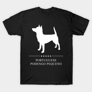 Portuguese Podengo Pequeno Dog White Silhouette T-Shirt